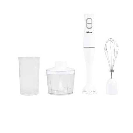 Tristar Mixeur à main set - 350 W - Bâton extra-long - Mixeur plongeant - Hachoir - Gobelet gradué - Fouet - Blanc -MX-4851