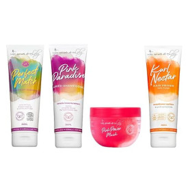 Les Secrets De Loly – Rituel de soin pour cheveux texturés – Shampooing Perfect Match – Après-shampooing Pink Paradise – Masque