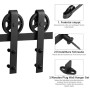Joparri Kit de ferrures de porte coulissantes 183 cm, Système de porte coulissante, Rail suspendu en acier au carbone avec roule