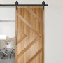 Joparri Kit de ferrures de porte coulissantes 183 cm, Système de porte coulissante, Rail suspendu en acier au carbone avec roule