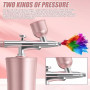 GOEDCH AirBrush Set avec compresseur : pistolet aérographe manuel multi-fonction, aérographe portable rechargeable avec buse de