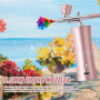 GOEDCH AirBrush Set avec compresseur : pistolet aérographe manuel multi-fonction, aérographe portable rechargeable avec buse de