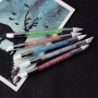 ZEOHBETY Lot de 5 stylos de sculpture pour nail art, outils à double pointe en silicone pour résine, pinceaux en silicone, stylo