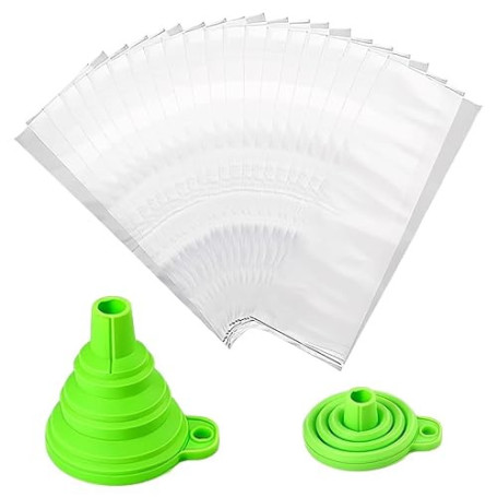 FHRYNA 250 Pcs Tube Glace à L'eau Glace a L'eau Floup Popsicles Réutilisable Moule Sacs Popsicle Avec Entonnoir Convient pour le