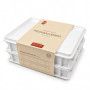 Pizza Lover Lot de 2 boites a pate pizza avec 2 couvercles 30x40x7.5 cm Bac fermentation empilable alimentaire pour pate pizza e