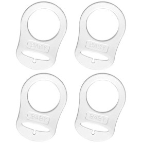 RDNKVB 4pcs Silicone Bouton Anneau Anneau en Silicone Adaptateur Adaptateur Attache de Sucette pour Sucette Transparent