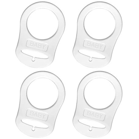 RDNKVB 4pcs Silicone Bouton Anneau Anneau en Silicone Adaptateur Adaptateur Attache de Sucette pour Sucette Transparent