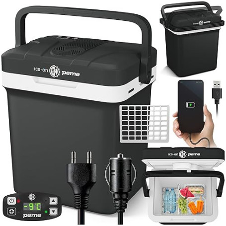 peme Glaciere Electrique Voiture Frigo 22,9L Mobile 230V 12V Mobile | Auto Camping Car , Portable Petit , Camion Boîte , Refroid