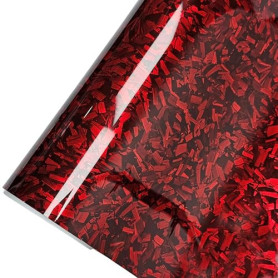 CompraFun Covering Voiture Forgé, 150 x 30cm Rouge Brillant Film Covering Carbone en Vinyle, Autoadhésif Imperméable sans Bulles