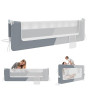 LZQ - Barrière de lit rabattable - Protection anti-chute pour lit d'enfant - Barrière de protection de lit pour enfant (Gris fon