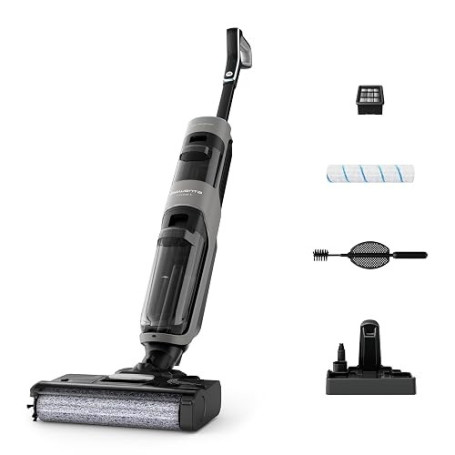 Rowenta - X-Clean 4 Aspirateur Balai Laveur sans Fil - Gris | Aspirateur balai laveur sans fil pour sols durs - Autonomie 50min