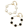 TenaLucy 2 Pièces Bracelet Trèfle À Cinq Feuilles,Ensemble de Bijoux Trèfle À Quatr, Feuilles bracelet trefle 4 feuilles Femme B