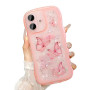UEEBAI Wave – Coque Transparente pour iPhone 16 6,1", Motif Papillon et étoiles à Paillettes, Coque Fine résistante aux Chocs –