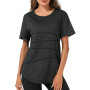 Terecey T-Shirt Sport Femme Manches Courtes UPF 50+ Confortable et Respirant Haut de Fitness Séchage Rapide pour Entraînement Ru