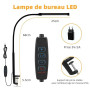 LIBORA Lampe de bureau LED à pince, USB Lampe bureau, noir | 3 modes et 10 niveaux de luminosité, lumière du jour, protection de