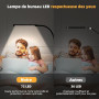 LIBORA Lampe de bureau LED à pince, USB Lampe bureau, noir | 3 modes et 10 niveaux de luminosité, lumière du jour, protection de
