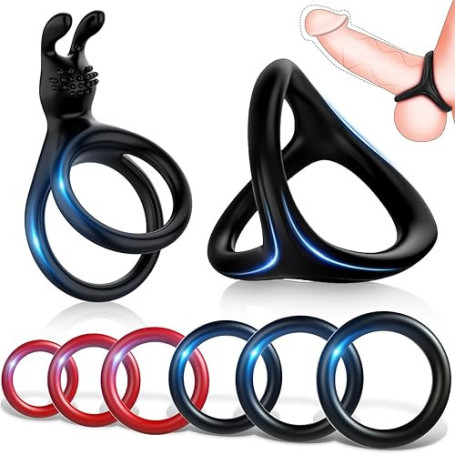 Anneaux de Pénis Triangle pour Homme Couples, Mecofy Silicone Anneaux Péniens Jouets Pour Améliorer les Performances Sexuelles,
