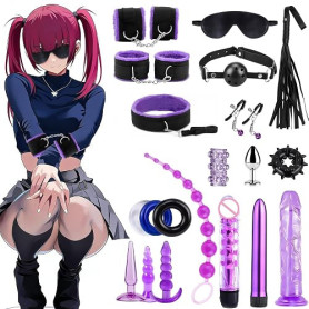 SM kit de bondage Oziral 20PCS BDSM kit de sex toyspour pour couple Violet