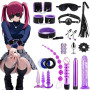 SM kit de bondage Oziral 20PCS BDSM kit de sex toyspour pour couple Violet