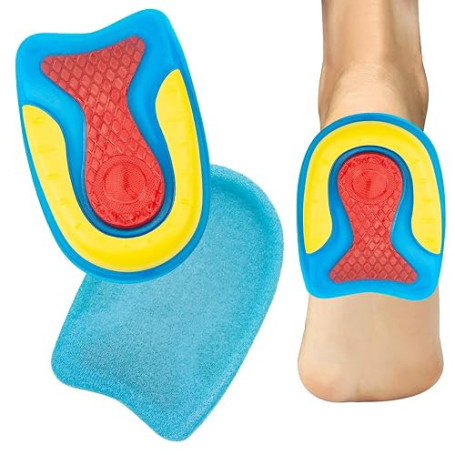 Talonnette Gel Silicone Antichoc Amortissante Orthopédique Taille S pour Fasciite Plantaire, Douleurs au Talon d'Achille, Coussi