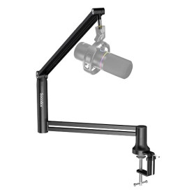 Socodox Bras de Microphone à Profil Bas pour Streaming & Podcasting | Réglable à 360°, Bras de Micro Renforcé, 1,5 kg de Charge,