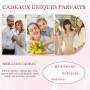 Zosutetoxo Faux ongles amande courte 3D fleurs rose ombré or ongles à coller faux ongles set pour femmes