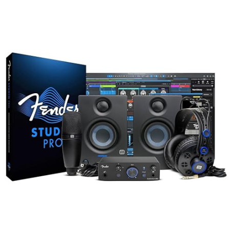 Fender Quantum Complete Bundle | Kit d’enregistrement domestique avec interface audio USB-C LT 2, micro à condensateur M7 MkII,