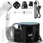 JONRRYIN Douche de camping chauffante, douche mobile d'extérieur avec affichage de la température de 6000 mAh, pommeau de douche