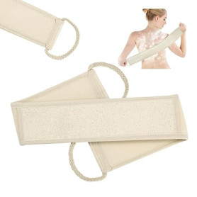 LOPHE Serviette de Bain à Bande Arrière Loofah, Naturelle de Luffa Exfoliante pour le Corps,Gratte Dos Douche,Idéal pour Exfolia