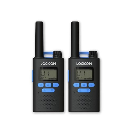 Logicom - Essential - Talkie-Walkie - PMR446 - sans Licence - Portée 10 km - autonomie 20h - écran LCD - USB-C - Lampe Torche -