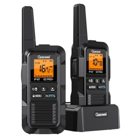 GASWEI G2Pro+ Talkie-Walkie Professionnel-IP67 Étanches,Longue portée | Flottants,Double PTT,Radio FM,Fonction SOS & Alerte,Char