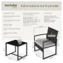 tectake® Ensemble Salon de Jardin Exterieur 2 Chaise Confortable avec Table de Jardin en Poly Rotin et Acier, Mobilier de Jardin