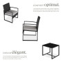 tectake® Ensemble Salon de Jardin Exterieur 2 Chaise Confortable avec Table de Jardin en Poly Rotin et Acier, Mobilier de Jardin