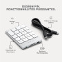 Satechi Pavé Numérique sans Fil Slim, 18 Touches, Argent | Layout US, Bluetooth, en aluminium, recharge USB-C, pour MacBook, PC 
