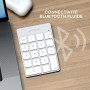 Satechi Pavé Numérique sans Fil Slim, 18 Touches, Argent | Layout US, Bluetooth, en aluminium, recharge USB-C, pour MacBook, PC 