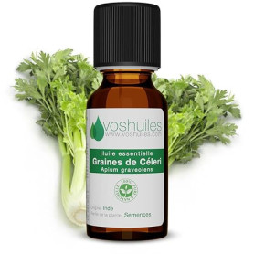Voshuiles - Huile Essentielle Graines de Céleri - 10ml - 100% Pure et Naturelle - HEBBD - Utilisation en Massage dans Huile Végé