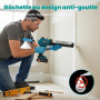 Pistolet à Cartouche Électrique sans Fil avec 1 x 2000 mAh Batterie, Pistolet Silicone Électrique de 300 ml, Lumière LED, Vitess