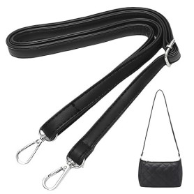 GXGM Bandoulière en Cuir Réglable, Sangle pour Sac, Noire pour Femme DIY, Bandoulières de Porte-Monnaie
