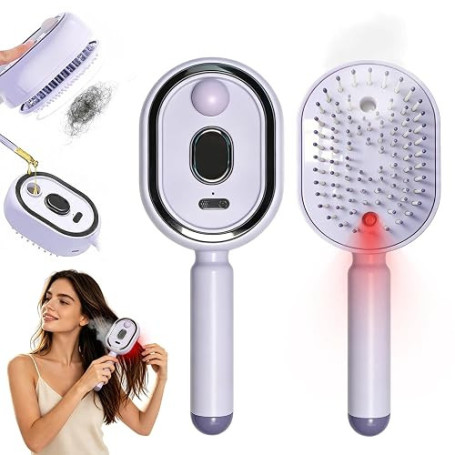Peigne Massage à Coussin D'Air Et Spray, Brosse Brumisatrice, 3 en 1 Brosse Vapeur cheveux, Brosses Vapeur Lissante pour Cheveux