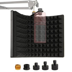 Frgyee Bouclier d'isolation pour Microphone, Mousse Absorbant Le Son Pliable pour Mic à Condensateur, Mousse Absorbante Haute De