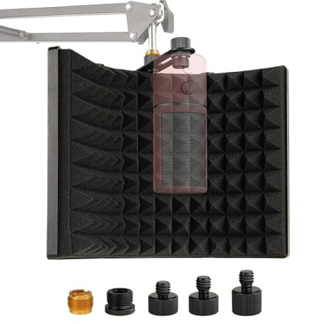Frgyee Bouclier d'isolation pour Microphone, Mousse Absorbant Le Son Pliable pour Mic à Condensateur, Mousse Absorbante Haute De