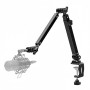 Bras de Micro Articulé Low Profile, Perche Micro Ajustable avec Support Microphone Robuste, Compatible avec Rode, Elgato, Blue Y