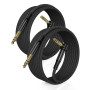 RUXELY Câble Stéréo Audio Jack 6,35mm 3M 2P,Cordon Guitare Instrument TRS | Câble Coudé 1/4 Mâle vers Mâle à Angle Droit pour Gu