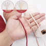 Corde Macramé 3mm x 100m, Set de 3 - Fil Coton Naturel 4 Fils pour Tenture Murale, Suspension de Plantes et Décoration Boho (Bei
