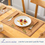 LOVECASA, Set de Table en Bambou 6 Pcs, Napperons Lavable, Antidérapant, Tapis de Table Résistant à la Chaleur