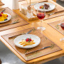 LOVECASA, Set de Table en Bambou 6 Pcs, Napperons Lavable, Antidérapant, Tapis de Table Résistant à la Chaleur