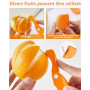 HUVZOR 2 Pièces Plastique Rrange Peeling Machine, Éplucheur Orange de Agrumes Efficace pour Éplucheur les Oranges et Autres Agru