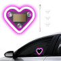 GCZCC Lumière D'ambiance LED Néon sans Fil en Forme de Cœur à énergie Solaire pour Fenêtre de Voiture Accessoires de Décoration