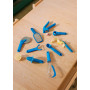 CREATE/Lot de 9 ustensiles de cuisine blue cobalt/Epluche-fruits et légumes, cuillère à glace, mixeur plongeant, râpe, presse-ag