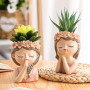 DMOYS Lot de 2 moules en silicone 3D pour fille - Pour pot de fleurs et filles - Moule à béton 3D - Moule en résine époxy - Moul